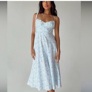 Princess Polly blue floral print midi dress